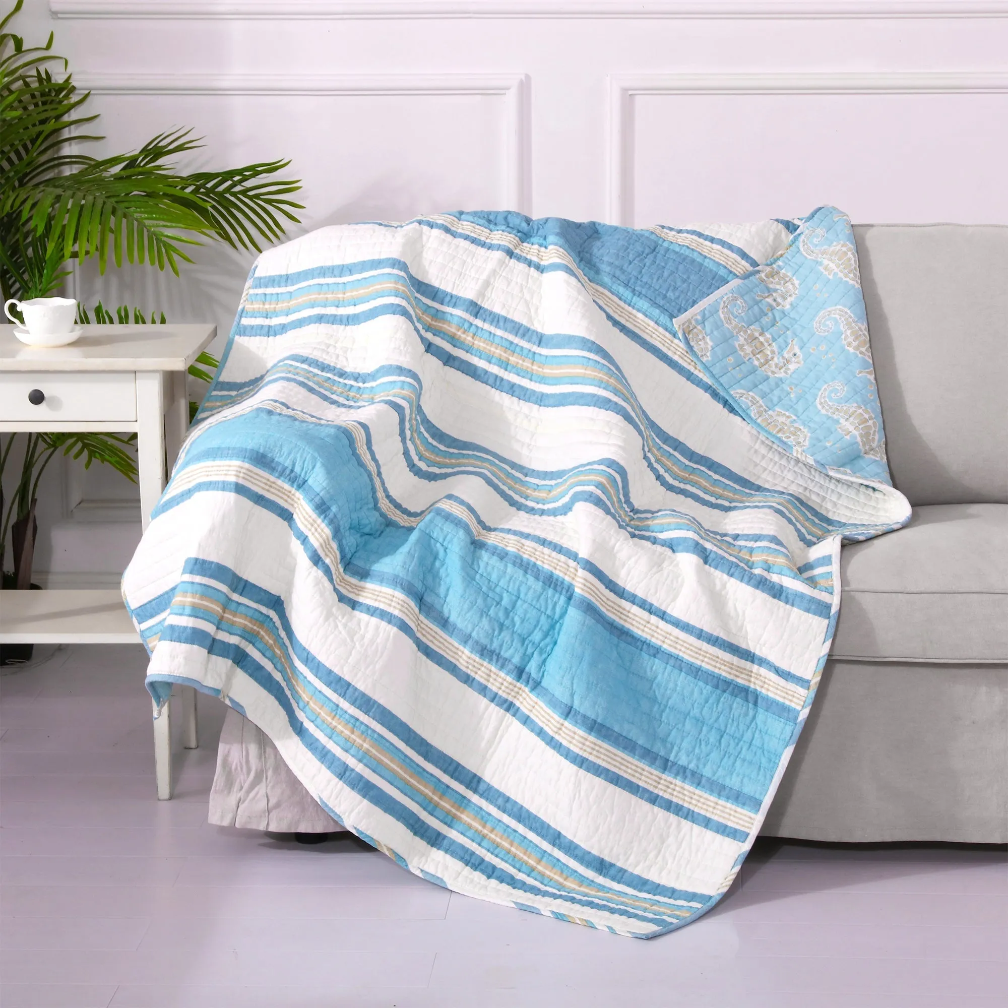 Blue Maui Quilted Throw