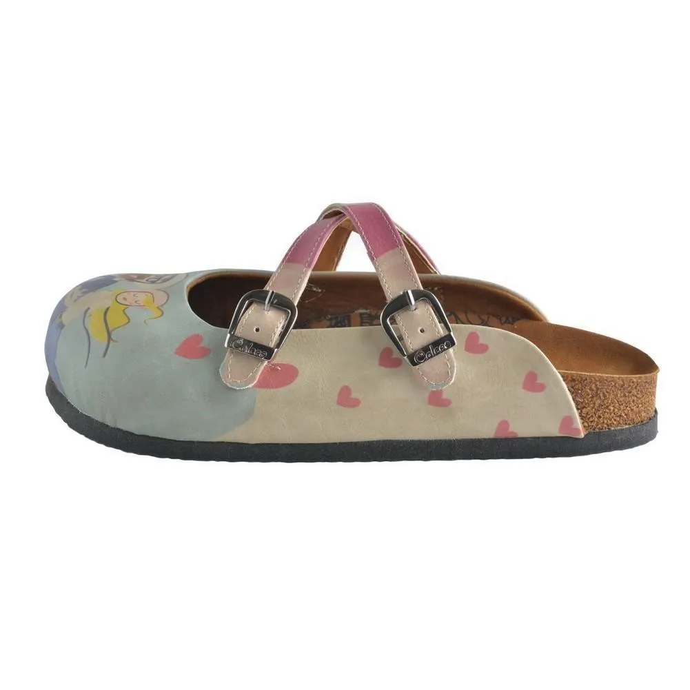 Blue, Pink, You and Me Written, Men and Women Patterned Clogs - CAL147