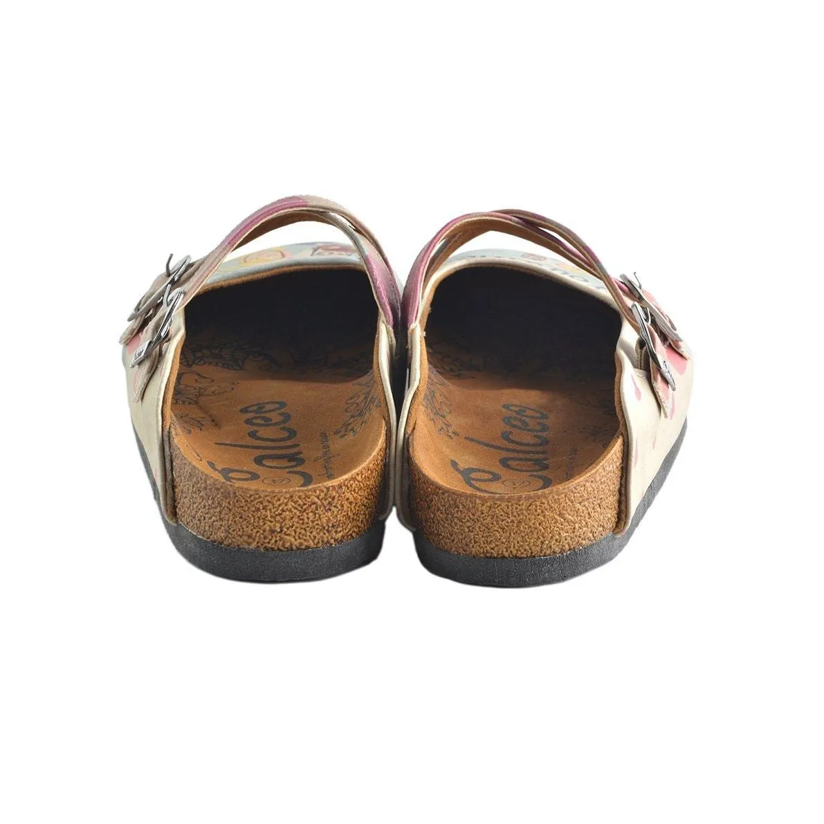 Blue, Pink, You and Me Written, Men and Women Patterned Clogs - CAL147