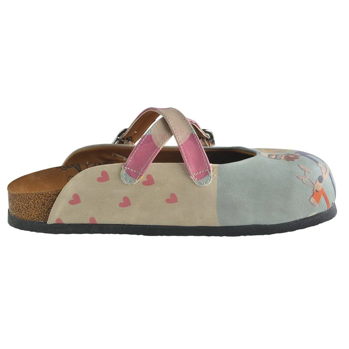Blue, Pink, You and Me Written, Men and Women Patterned Clogs - CAL147