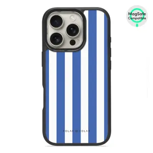 Blue Stripe - iPhone 16 Pro Frosted Black Bumper MagSafe Case
