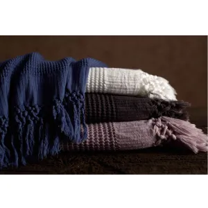 Bohem - Turkish Cotton/Bamboo Waffle Knit Fringe Throw