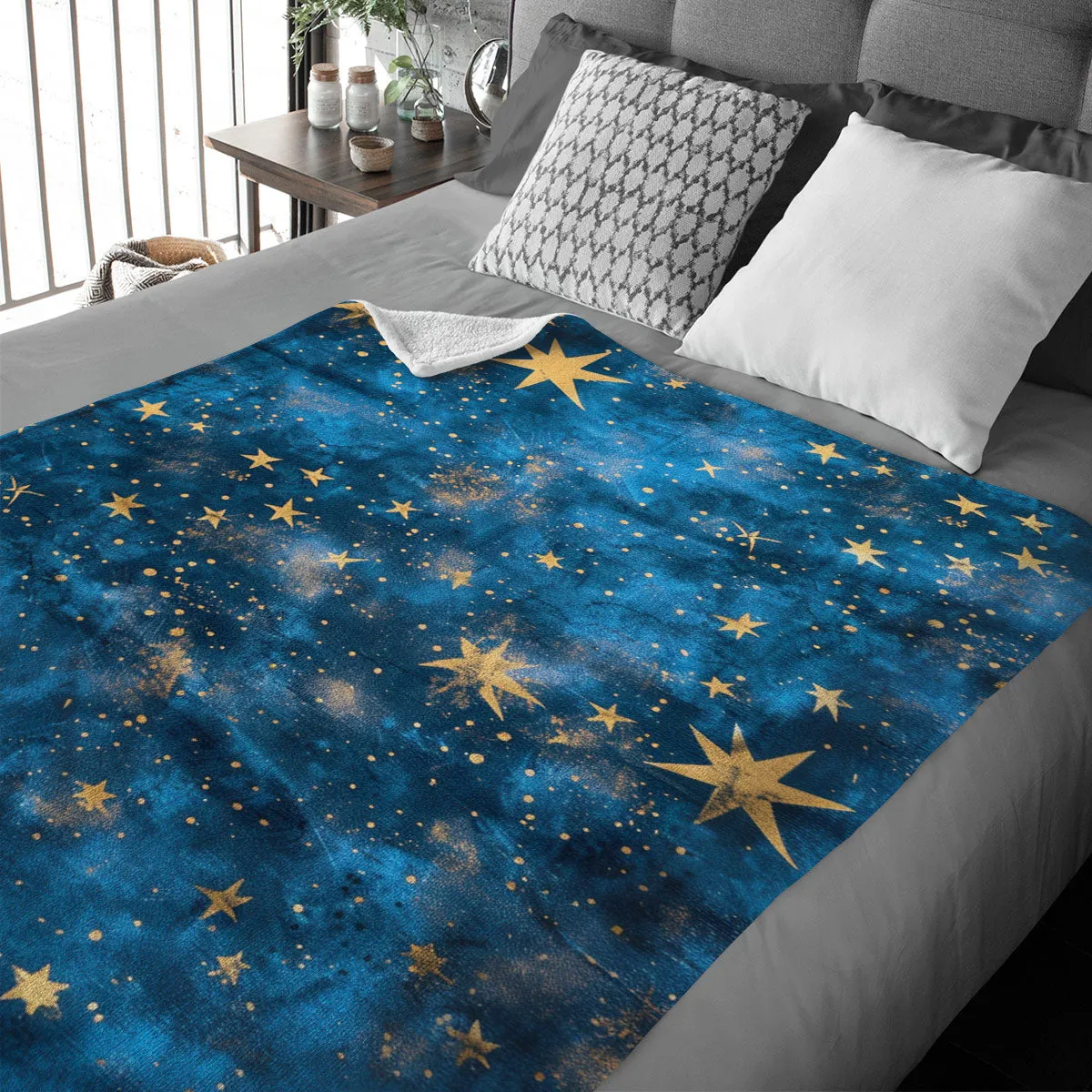 Boho Blanket Throw: Stars Blanket, Woven Throw Blanket, Couch Blanket, Bed Blanket, Boho Decor, Boho Home Decor, Bohemian decor, Boho bed, Stars 001
