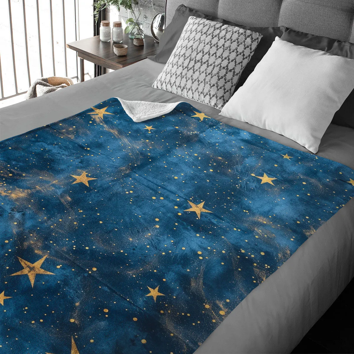 Boho Blanket Throw: Stars Blanket, Woven Throw Blanket, Couch Blanket, Bed Blanket, Boho Decor, Boho Home Decor, Bohemian decor, Boho bed, Stars 002
