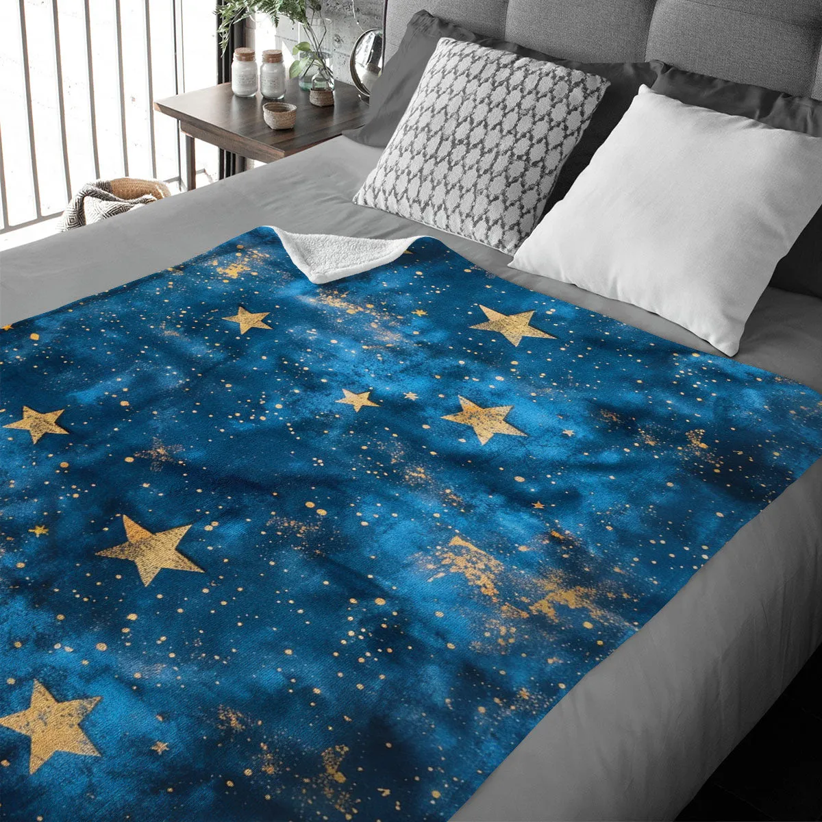 Boho Blanket Throw: Stars Blanket, Woven Throw Blanket, Couch Blanket, Bed Blanket, Boho Decor, Boho Home Decor, Bohemian decor, Boho bed, Stars 003