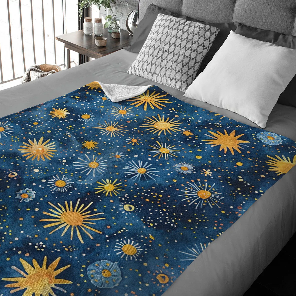 Boho Blanket Throw: Stars Blanket, Woven Throw Blanket, Couch Blanket, Bed Blanket, Boho Decor, Boho Home Decor, Bohemian decor, Boho bed, Stars 005
