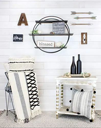 Boho Farmhouse Throw, Black and Off White (Case of 20)
