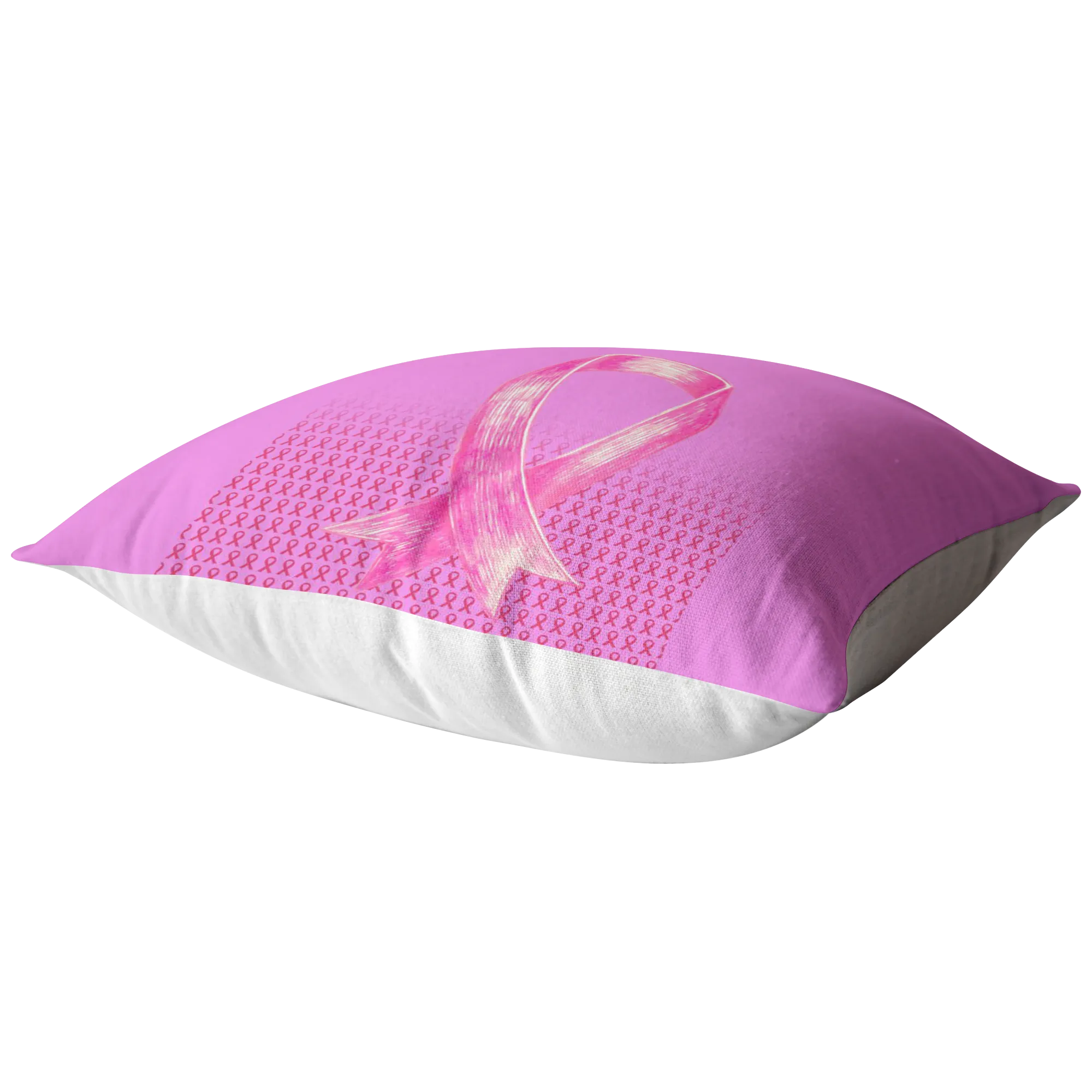 Bold Pink Ribbon Pillow