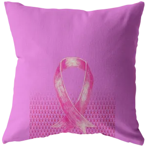 Bold Pink Ribbon Pillow