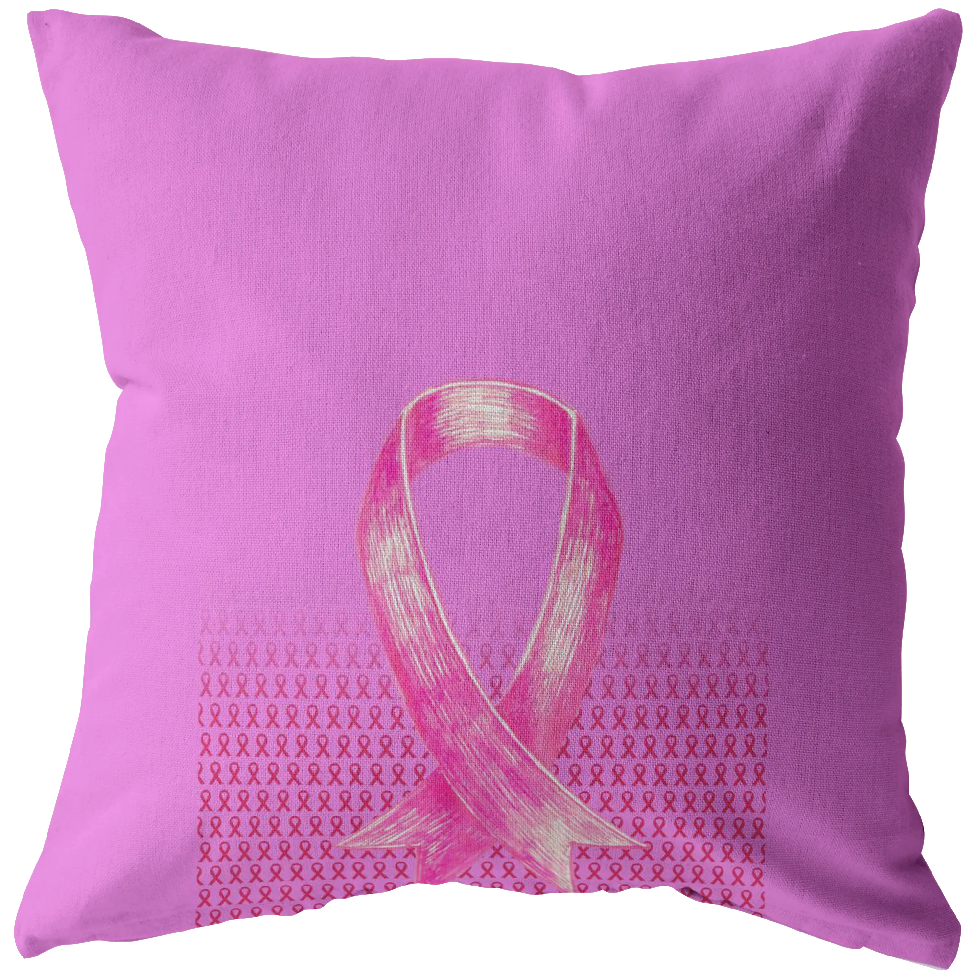 Bold Pink Ribbon Pillow