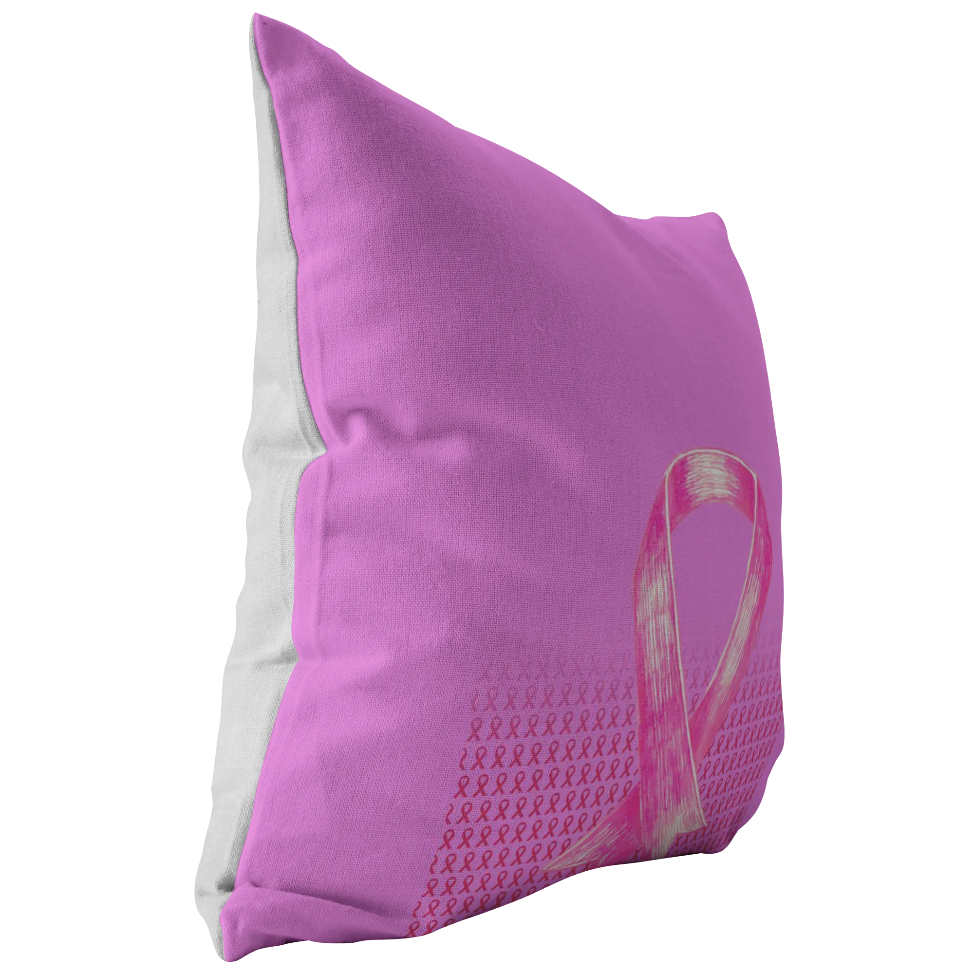 Bold Pink Ribbon Pillow