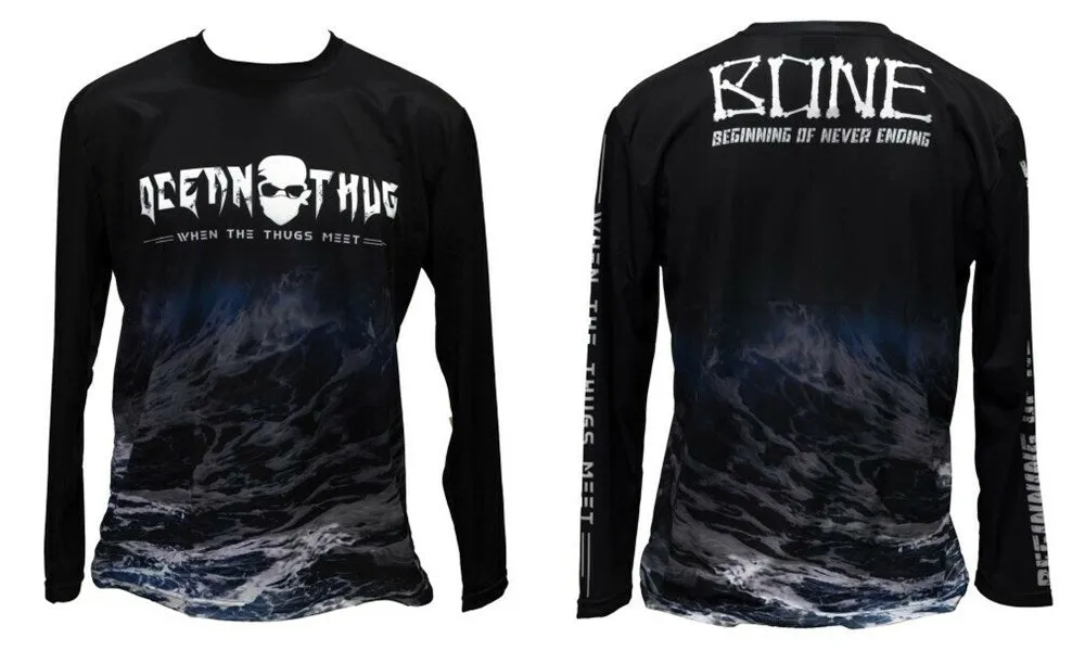 Bone Ocean Thug Waves Long Sleeve Fishing Shirt - Lightweight Fishing Shirt