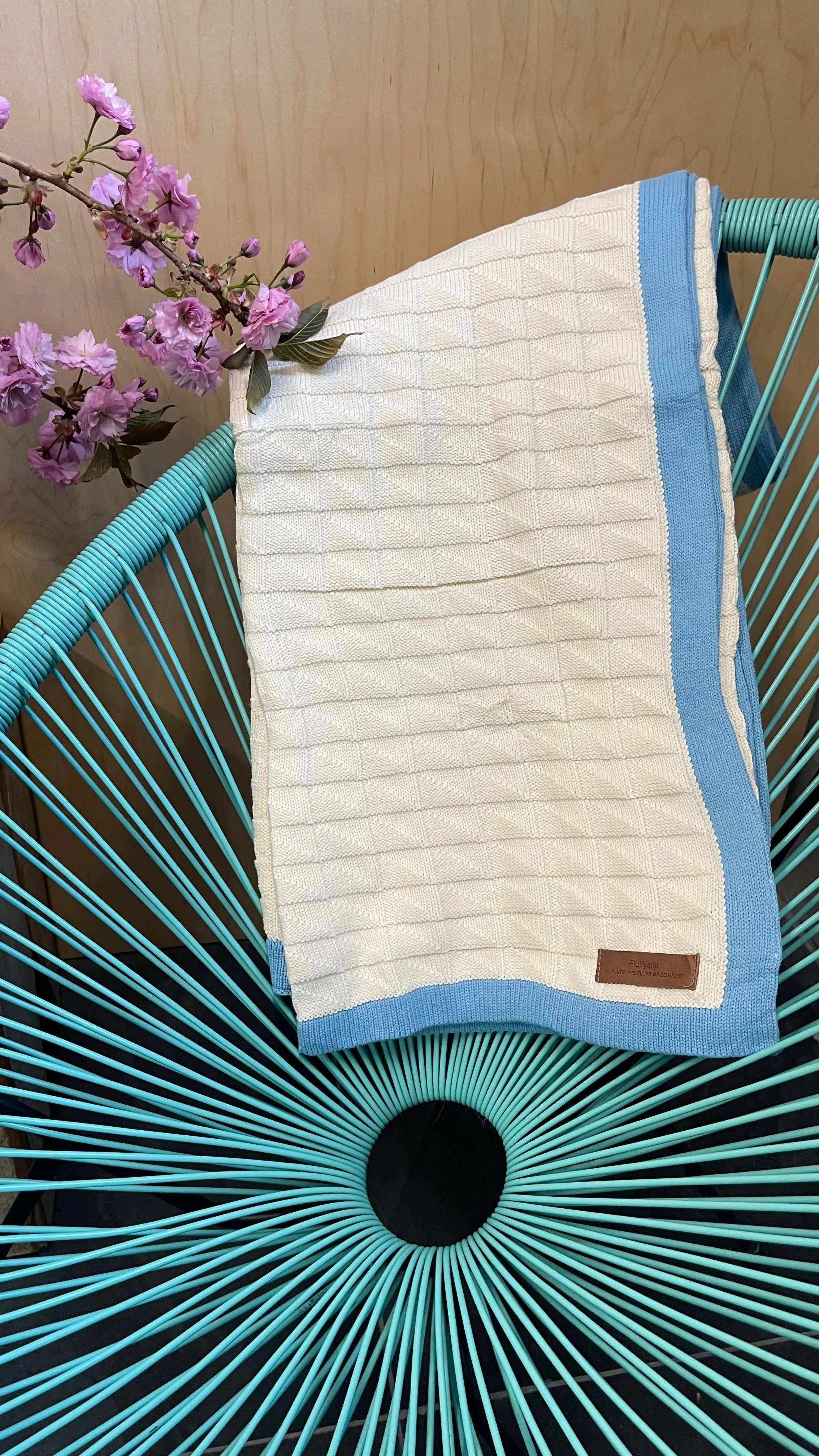Border Squareview Cotton Throw Blanket