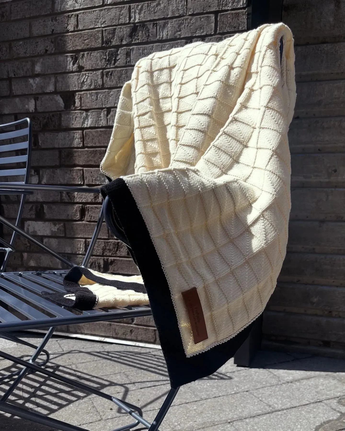Border Squareview Cotton Throw Blanket