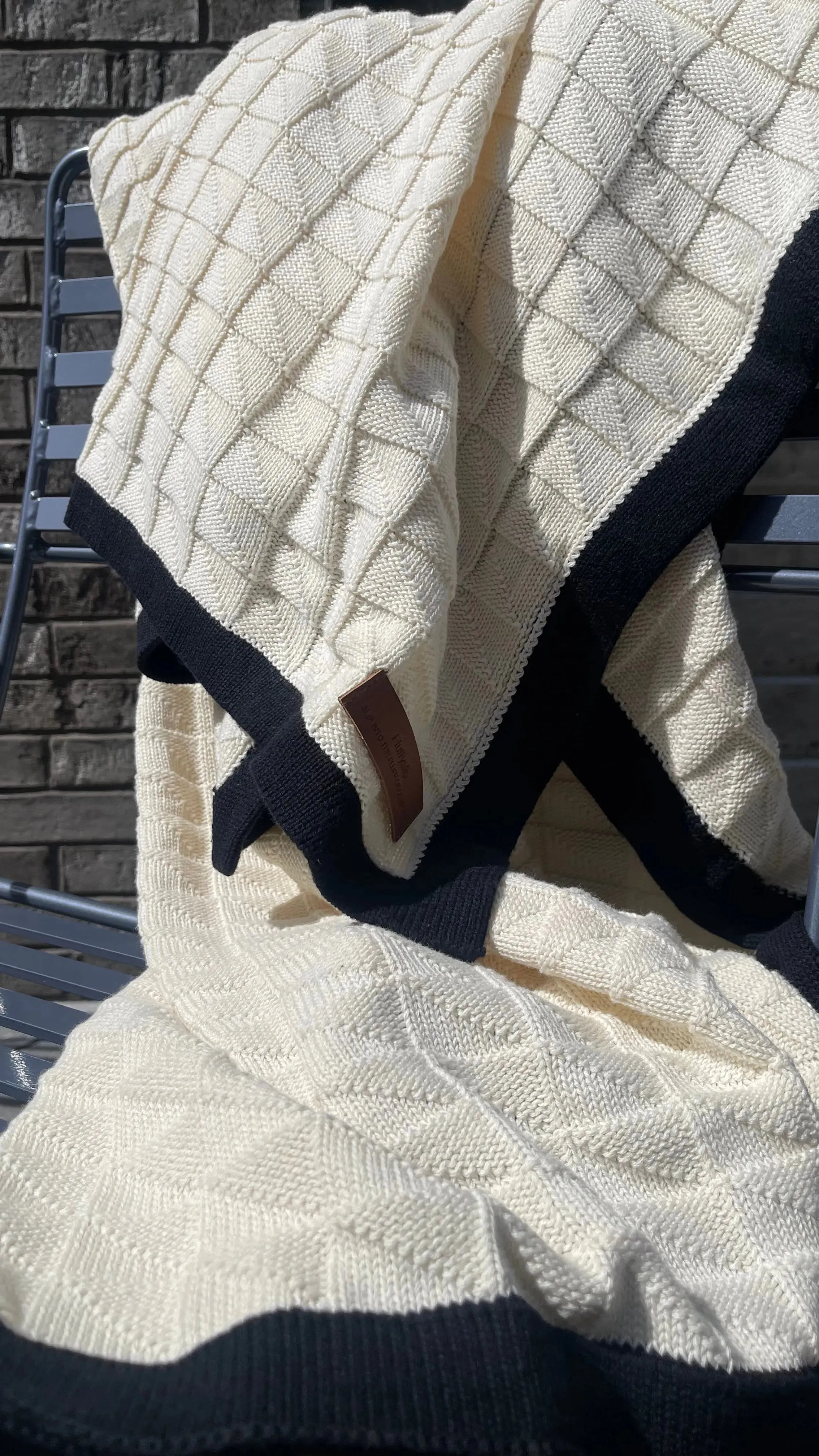Border Squareview Cotton Throw Blanket