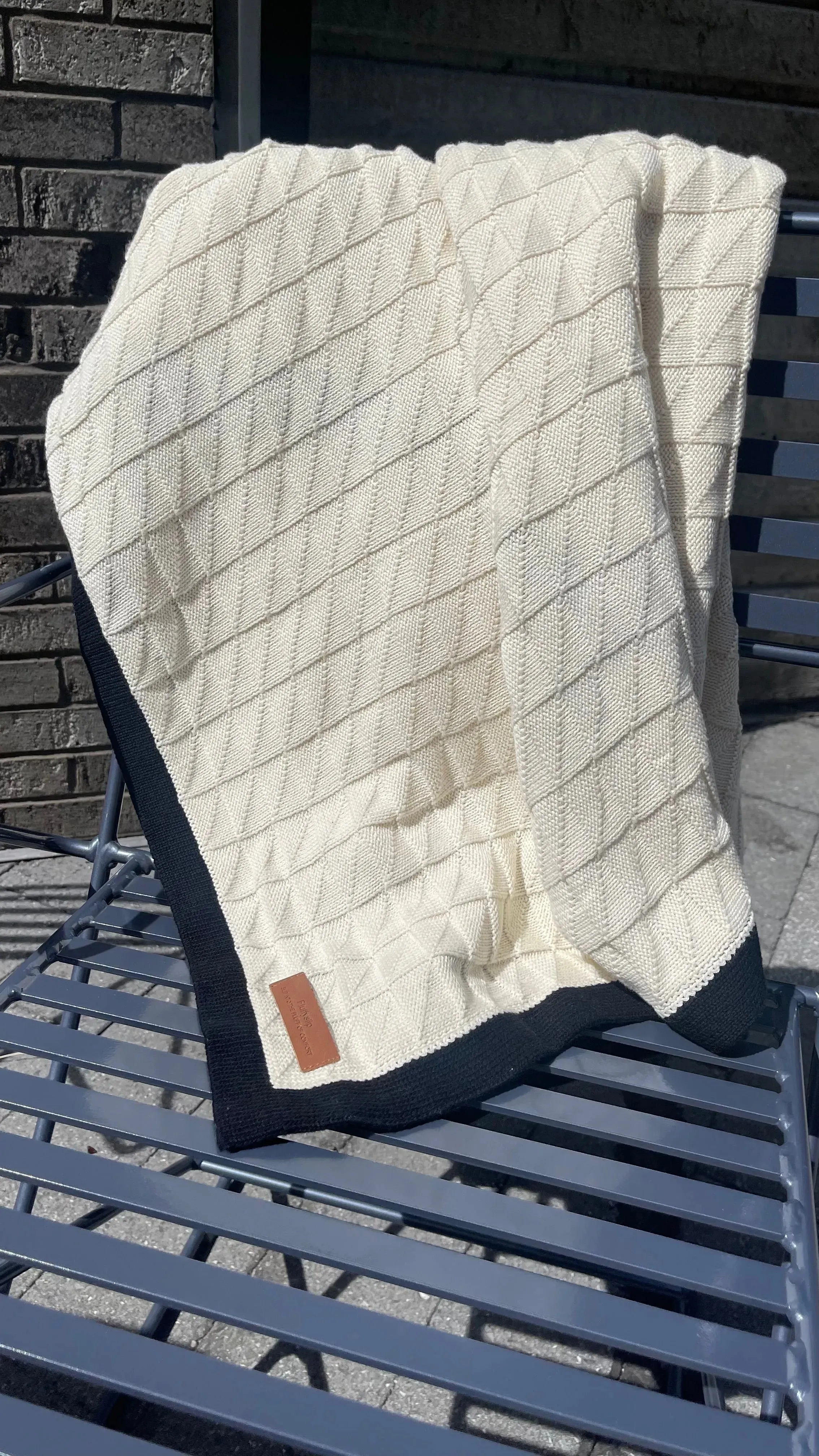 Border Squareview Cotton Throw Blanket