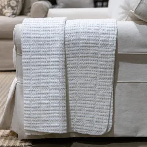 Bright White Waffle Throw
