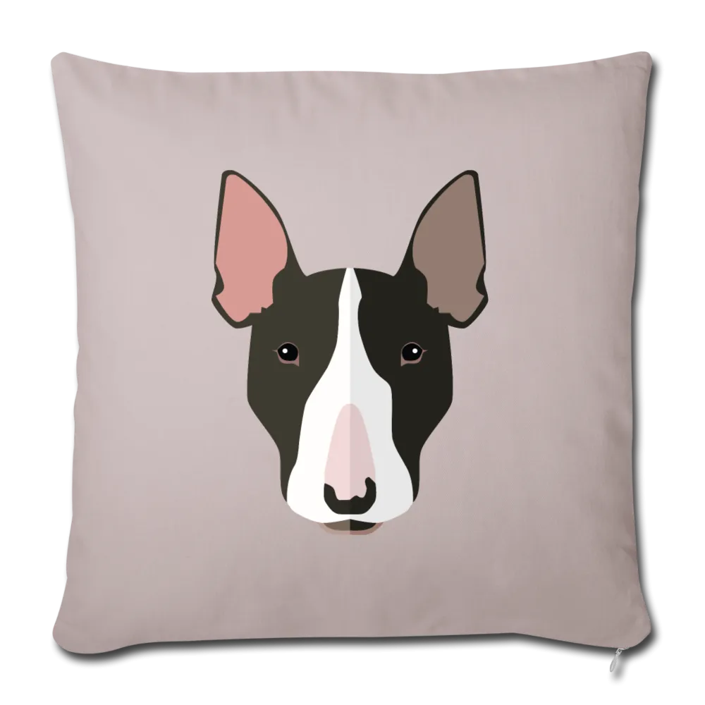 Bull Terrier Throw Pillow Cover 18” x 18”