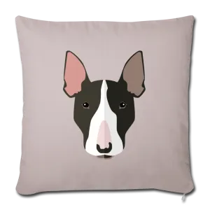 Bull Terrier Throw Pillow Cover 18” x 18”