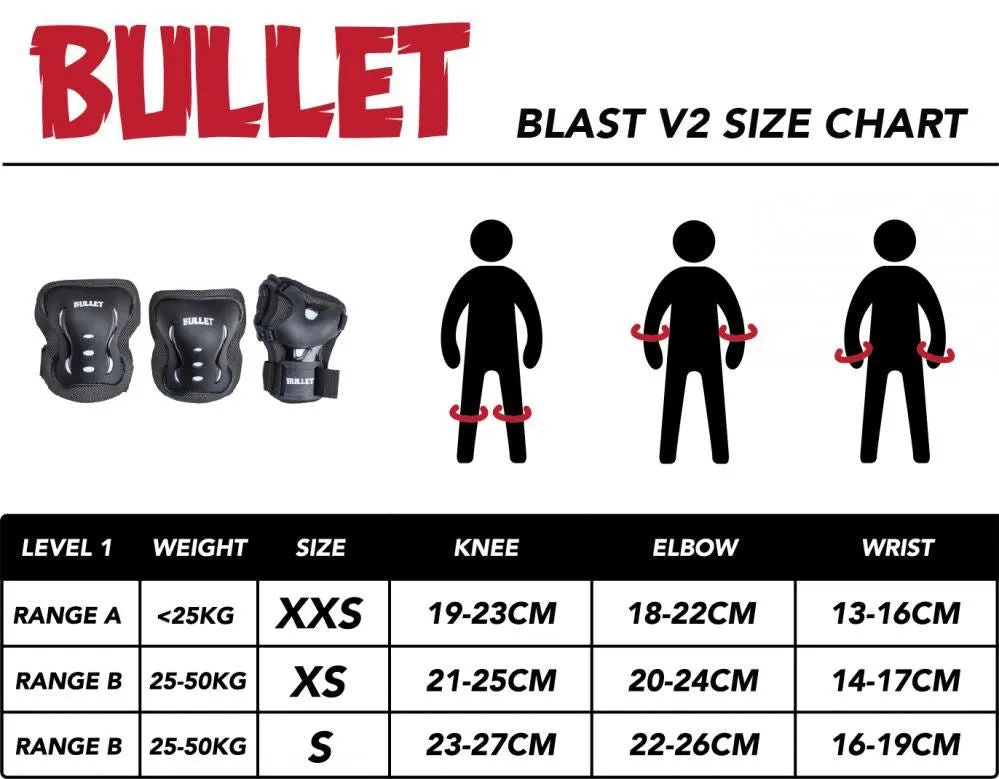 Bullet Triple Padset Blast V2 Junior - Black / Pink