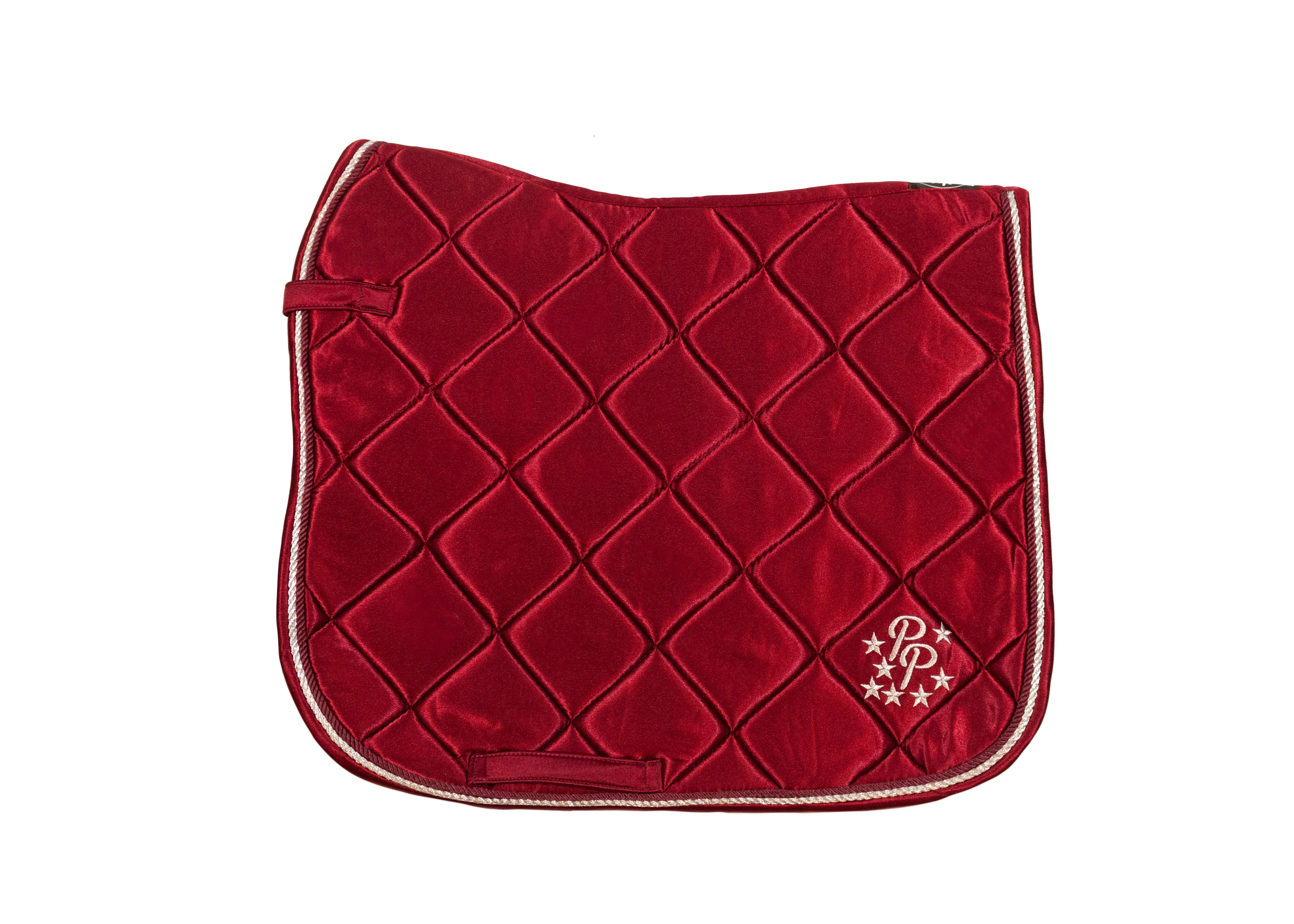 Burgundy Satin Saddle Pads - Jump, GP, and Dressage cuts