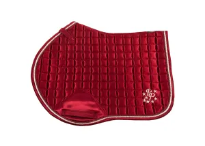 Burgundy Satin Saddle Pads - Jump, GP, and Dressage cuts