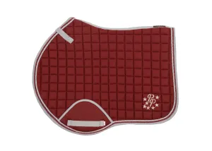 Burgundy/Grey Saddle Pads - Jump, GP, and Dressage cuts