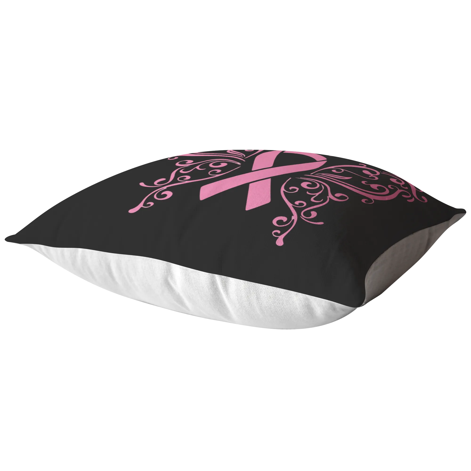 Butterfly Pink Ribbon Pillow