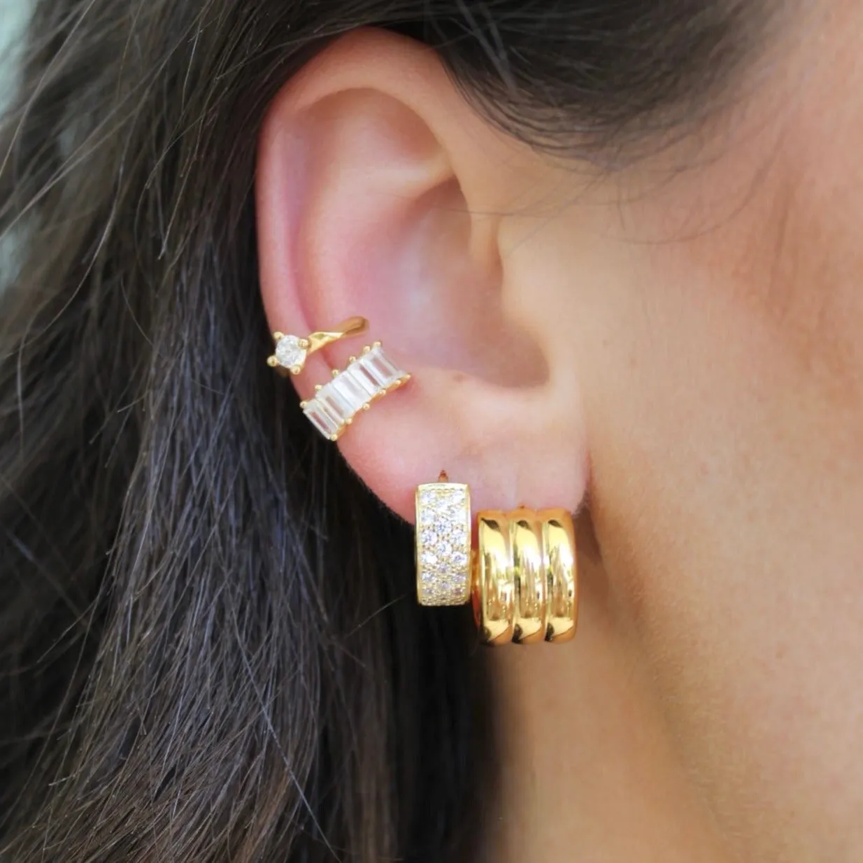 Carmen Triple Chubby Hoop Earrings