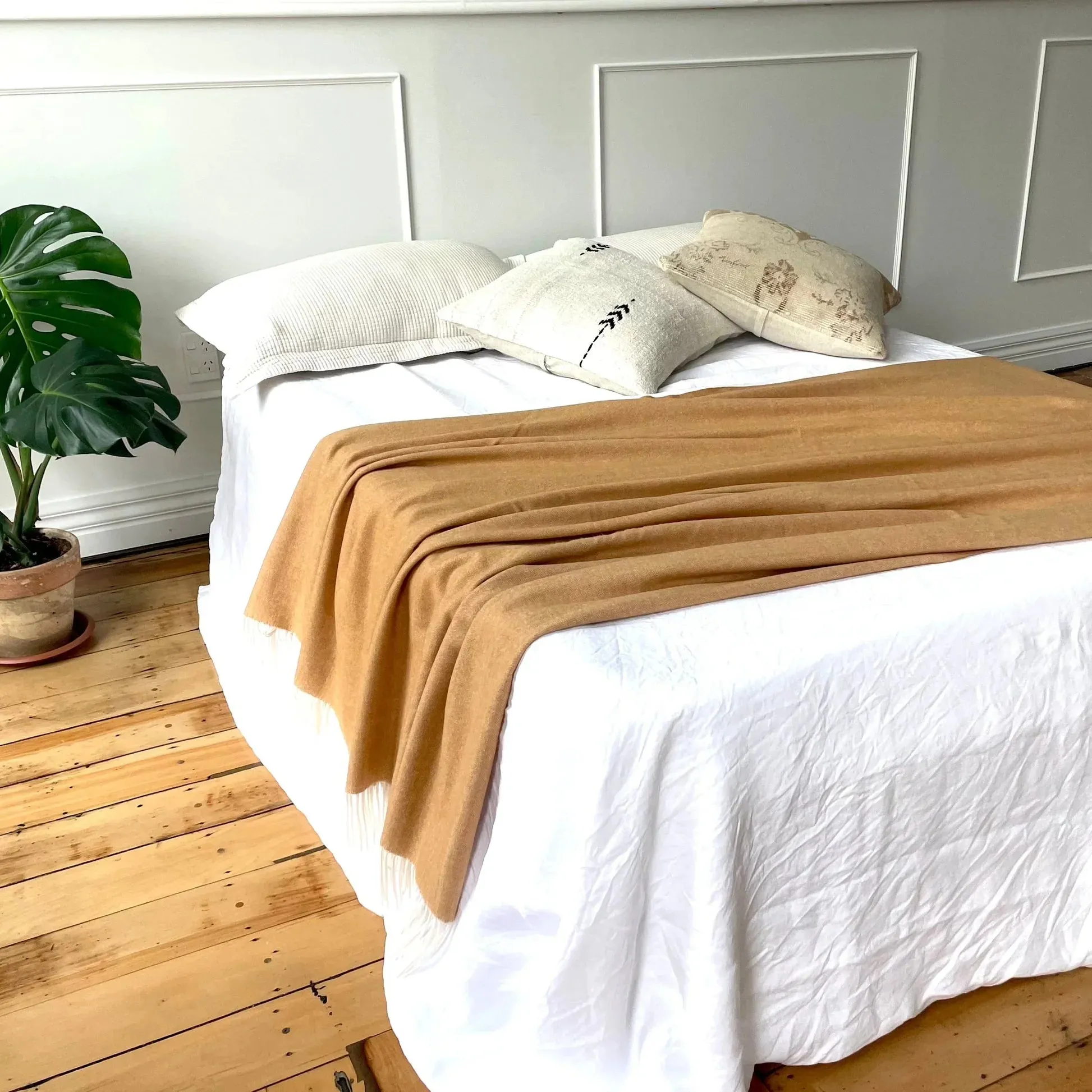 Cashmere Merino XL Blanket | Camel