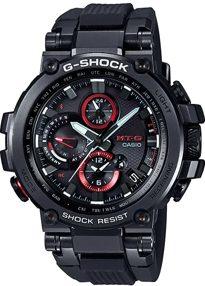 Casio G-Shock MT-G All-Black & Red MTG-B1000B-1A