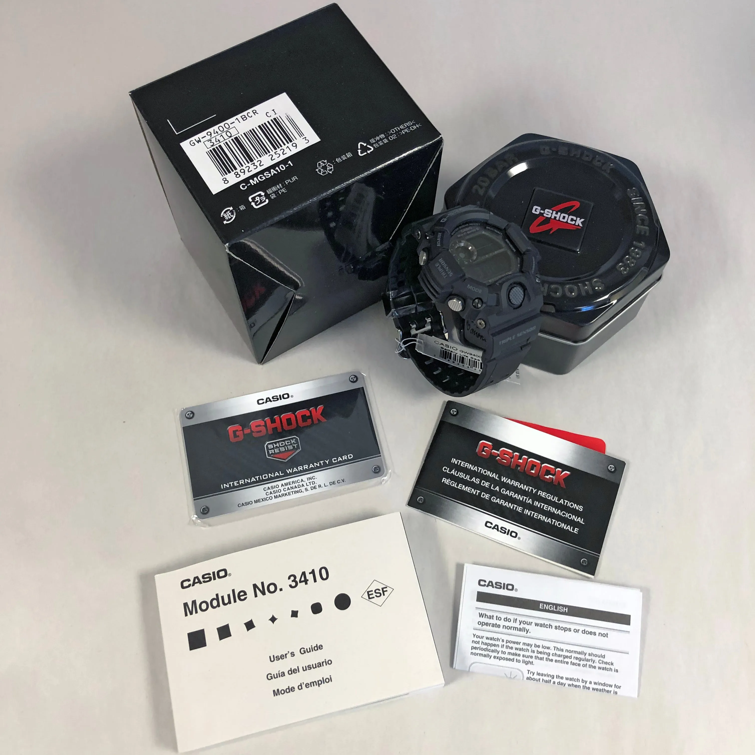 Casio G-SHOCK RANGEMAN GW-9400 Digital Black Out GW-9400-1B Solar