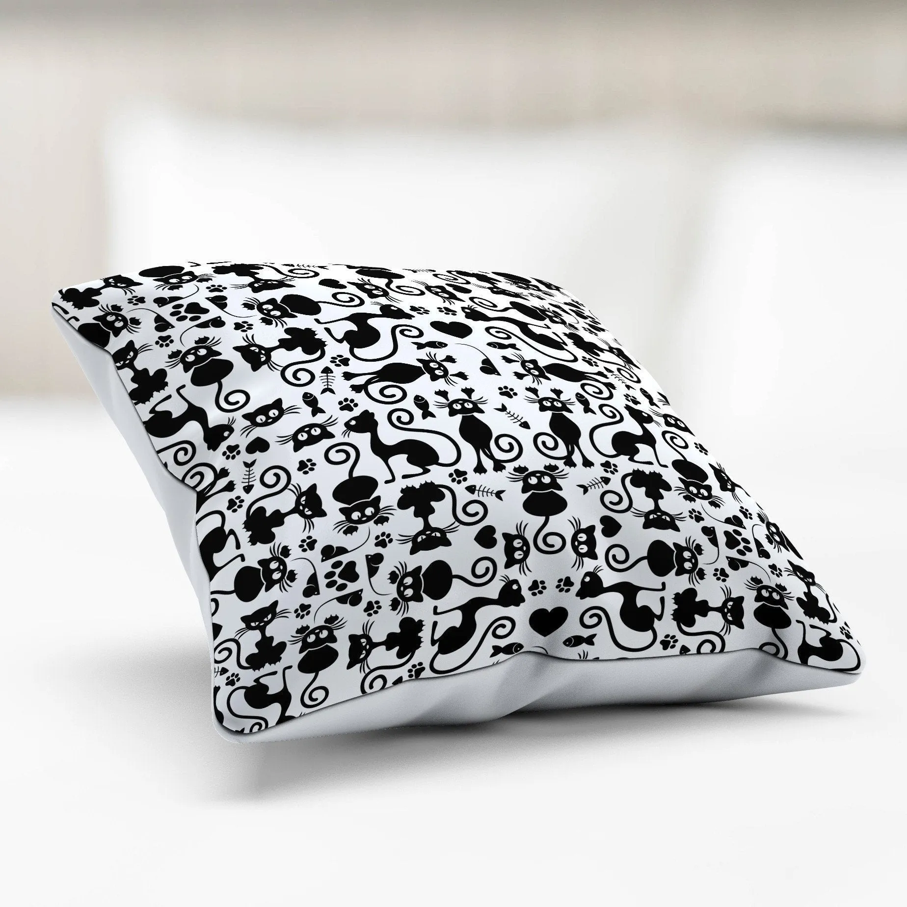 Cats White Pillowcase