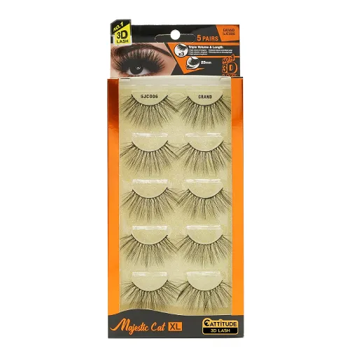 CATTITUDE 3D LASH - Majestic Cat 5 Pairs GRAND by EBIN NEW YORK
