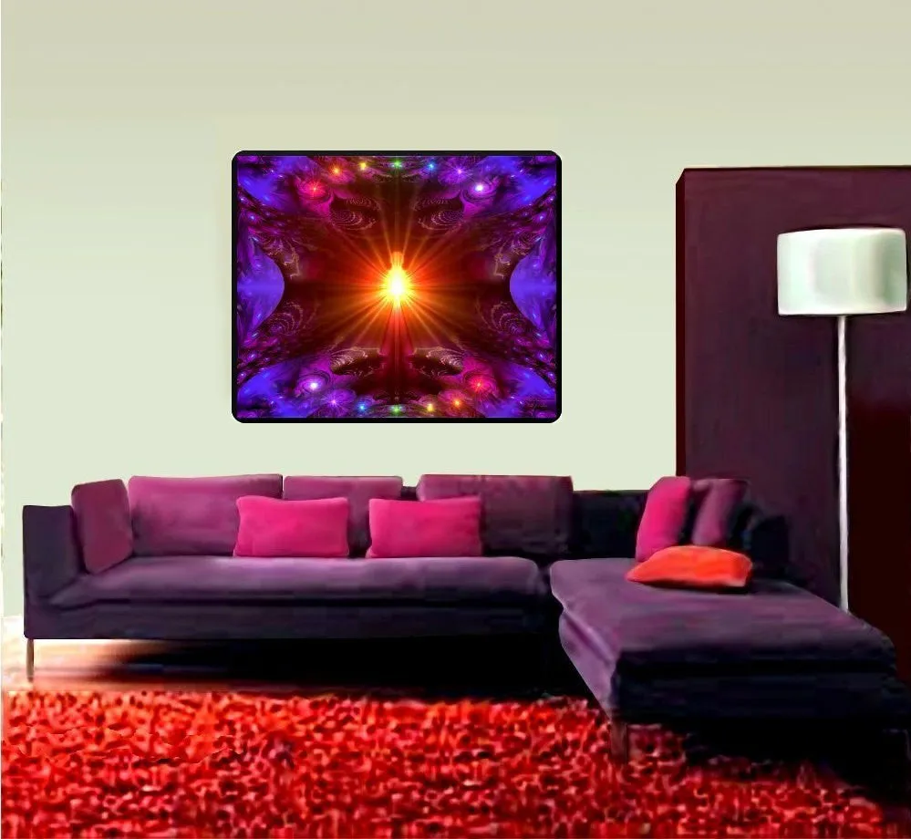Chakra Wall Hanging, Art Blanket, Meditation Room Decor, "The Protector"