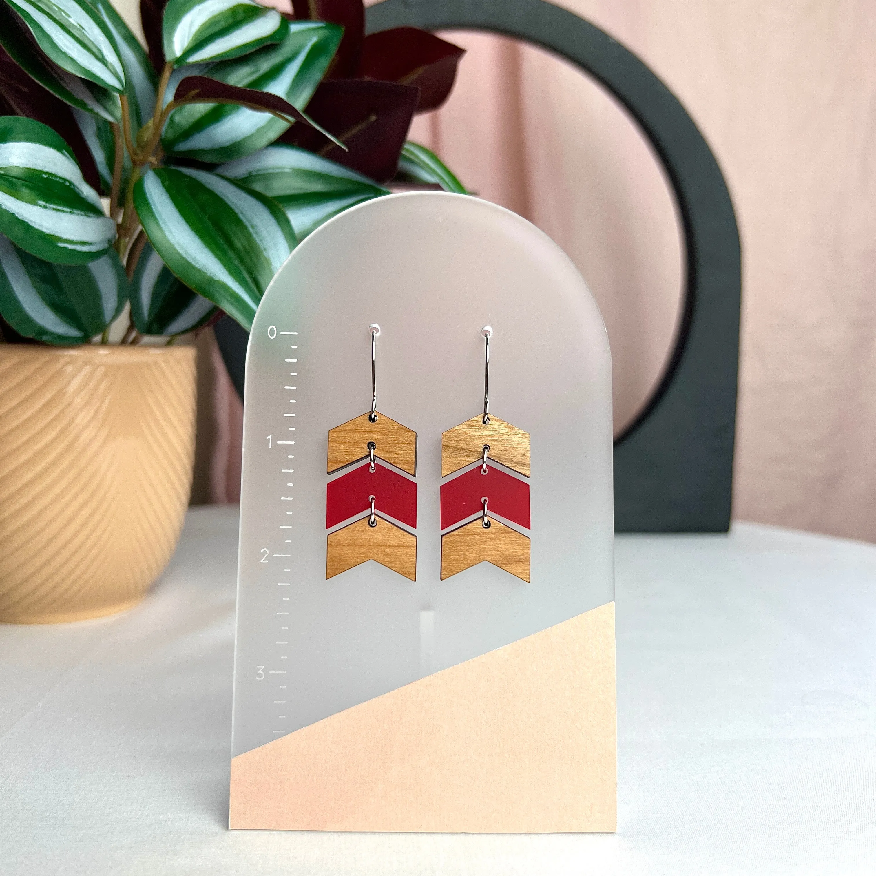 Chevron Color Block Earrings - More Color Options