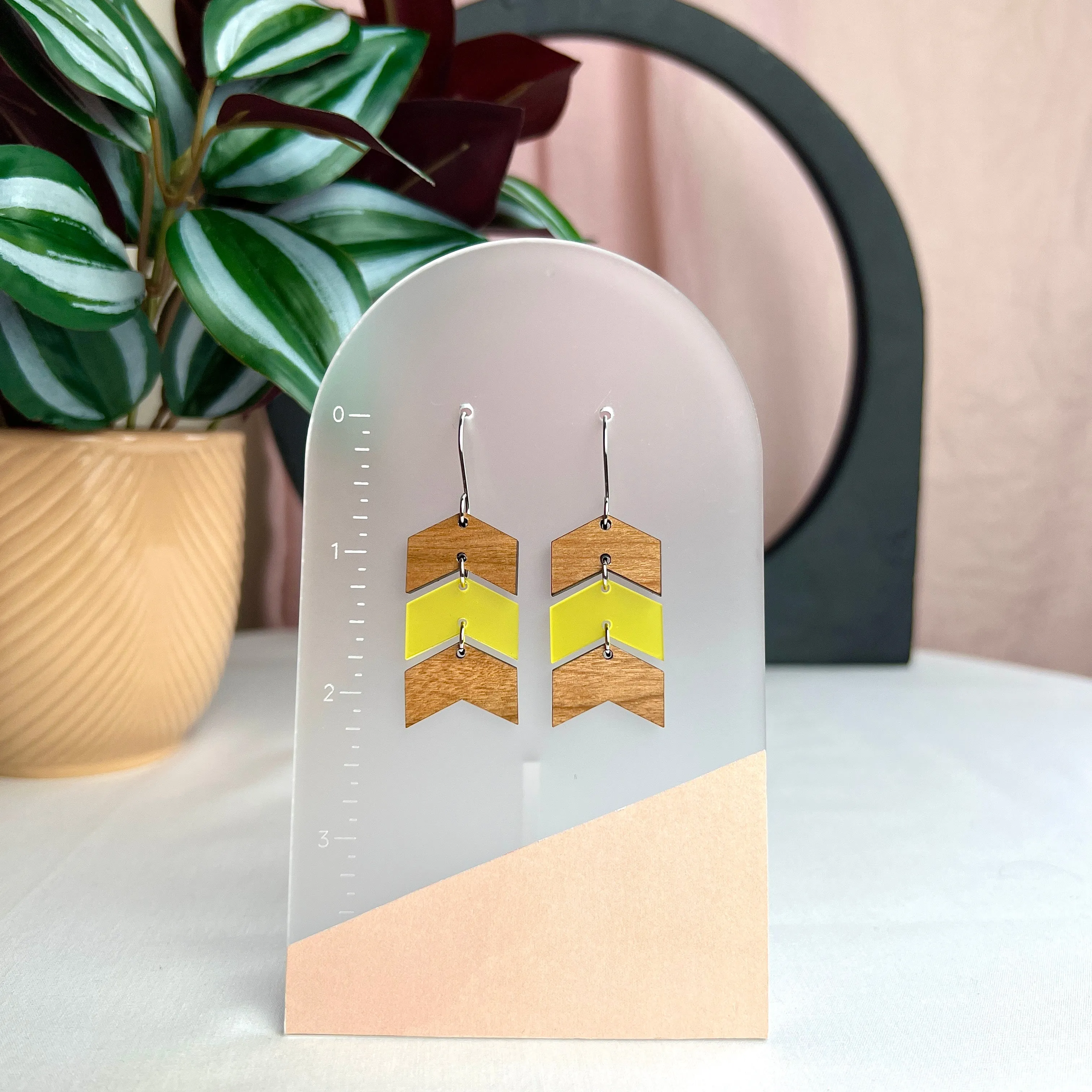 Chevron Color Block Earrings - More Color Options
