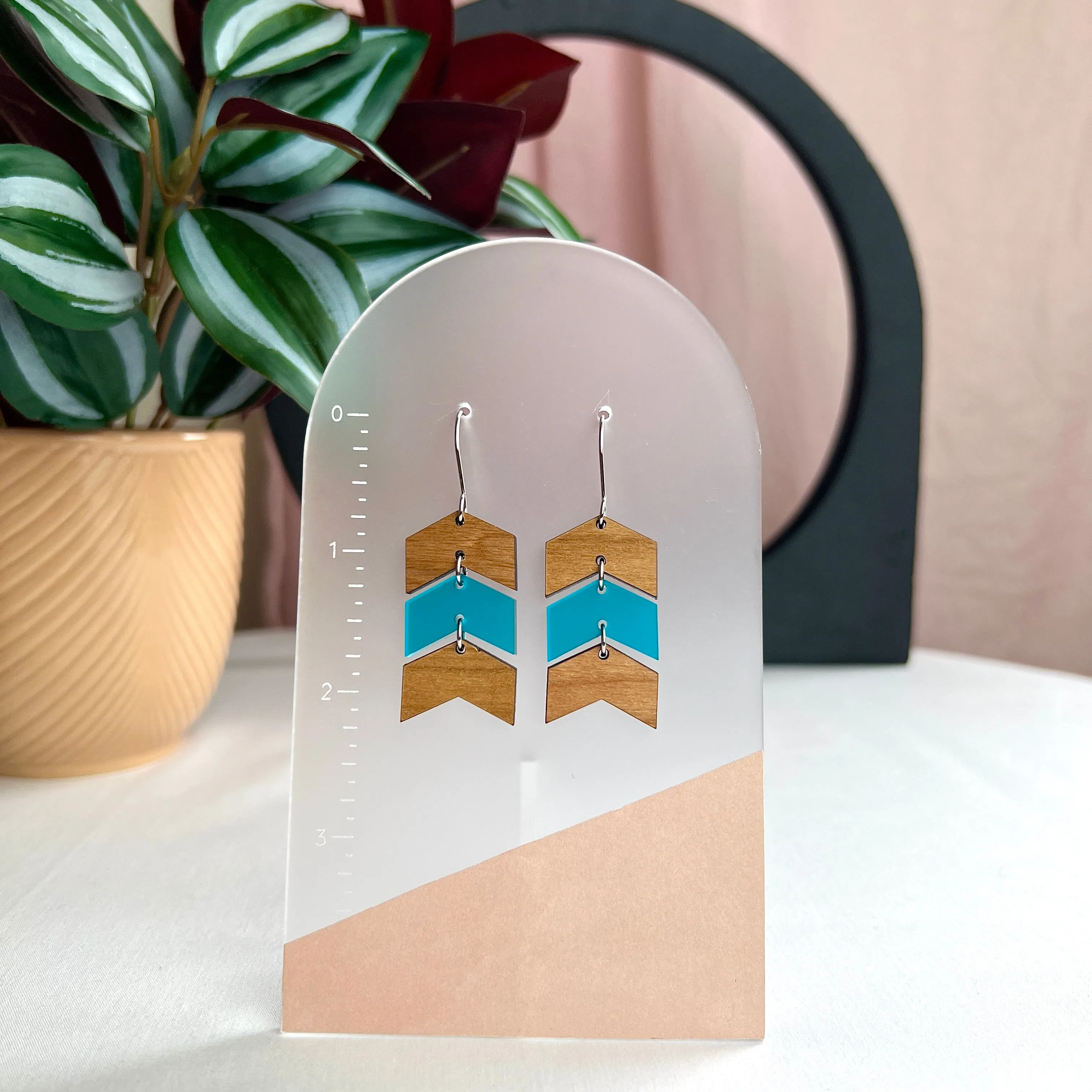 Chevron Color Block Earrings - More Color Options
