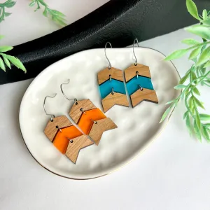 Chevron Color Block Earrings - More Color Options