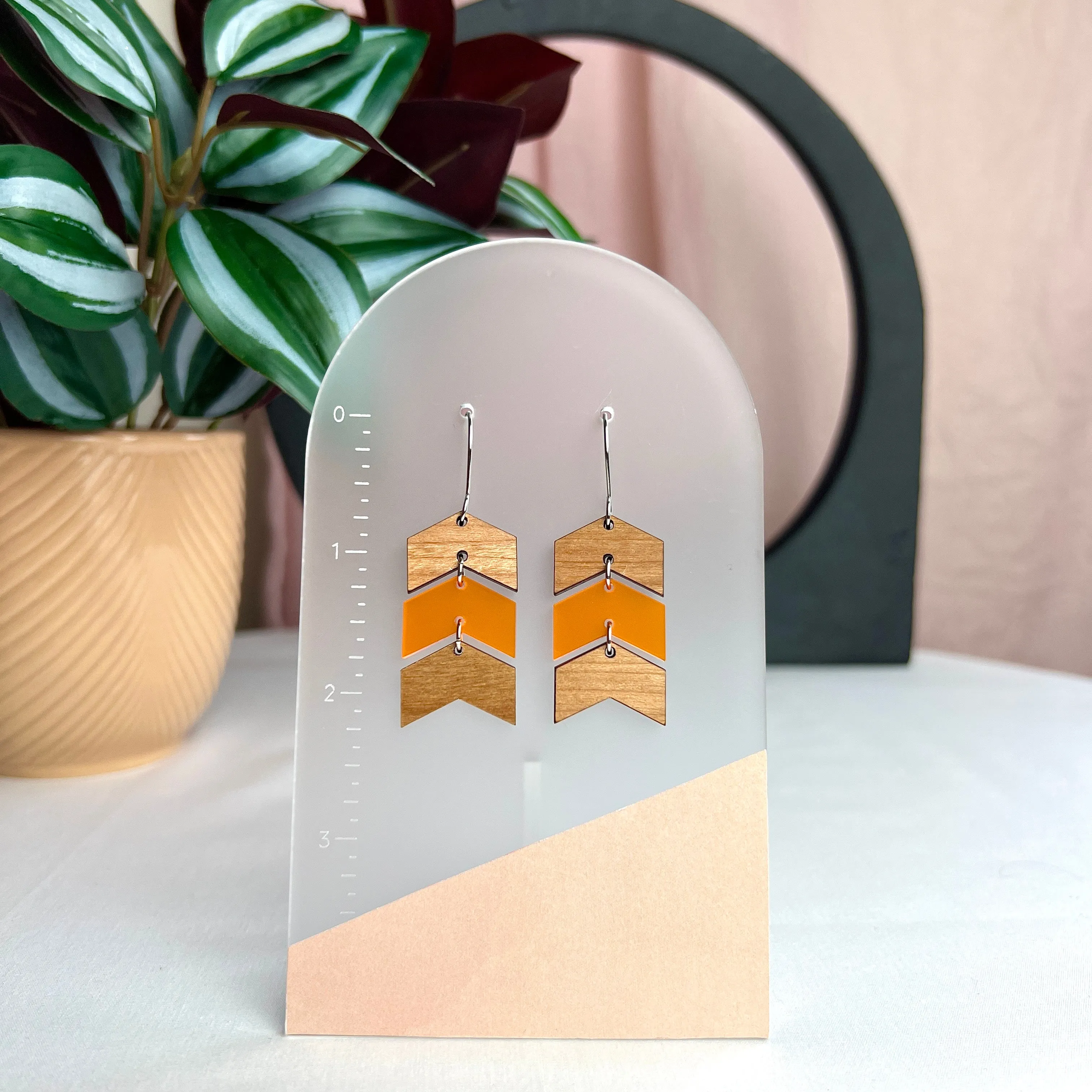 Chevron Color Block Earrings - More Color Options