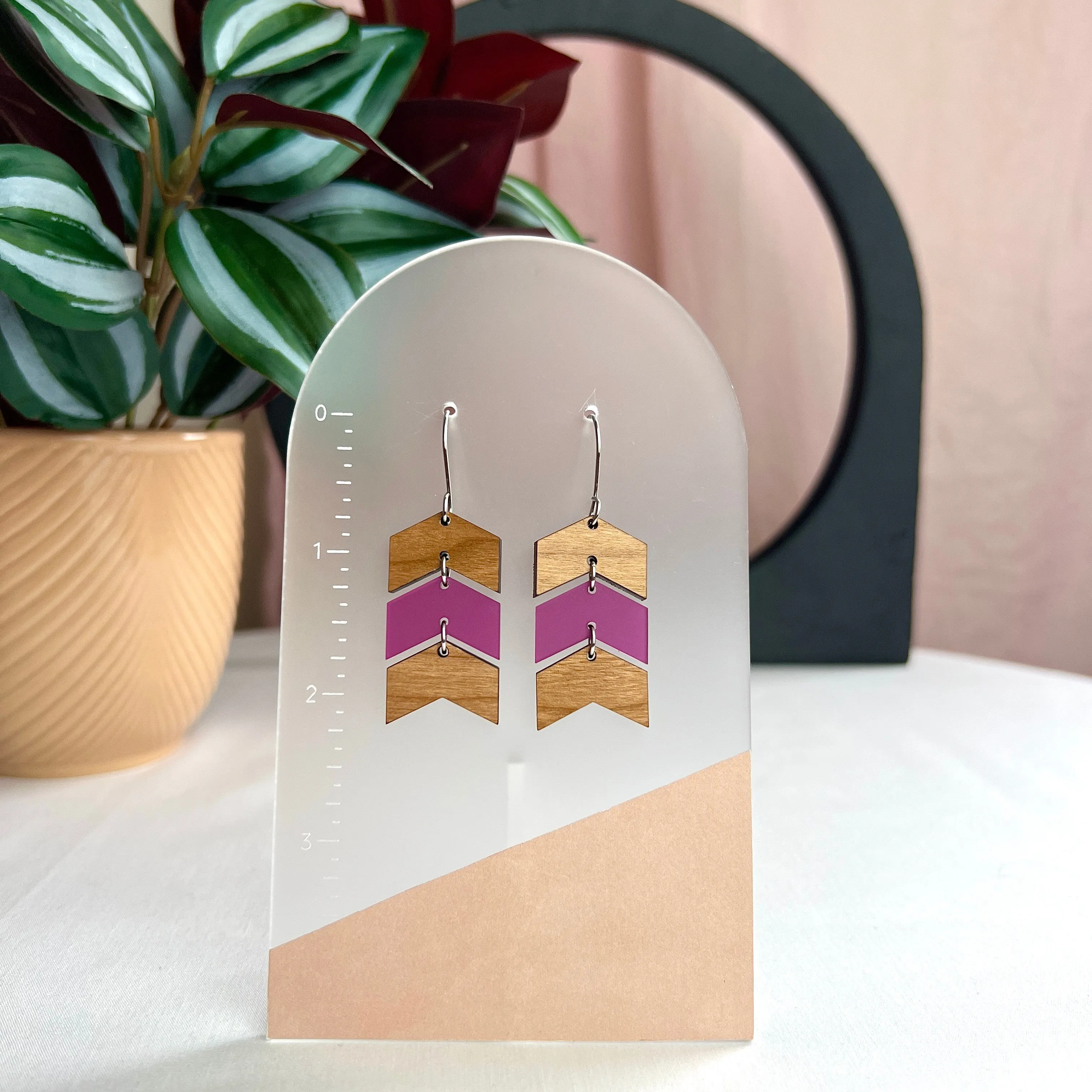 Chevron Color Block Earrings - More Color Options