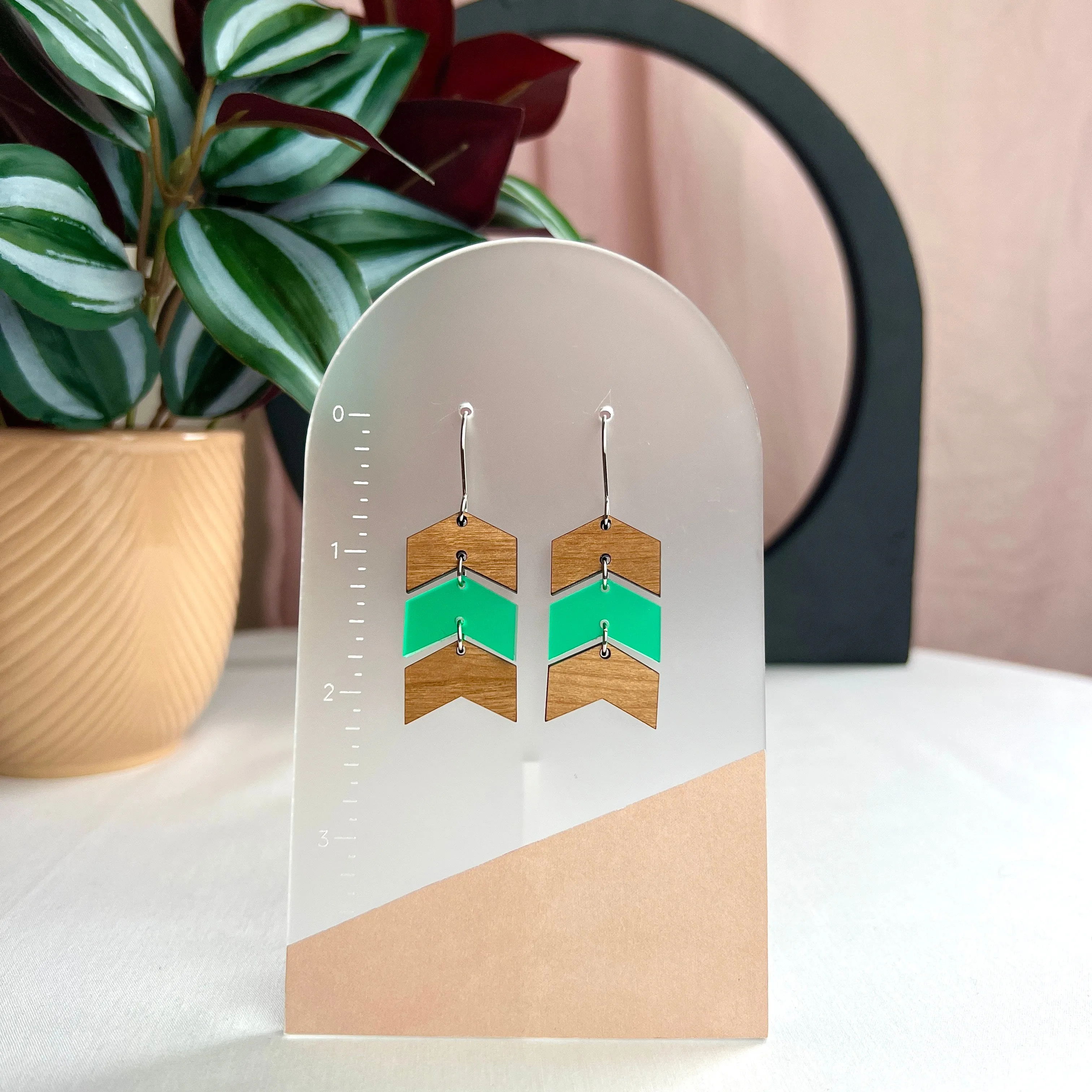 Chevron Color Block Earrings - More Color Options