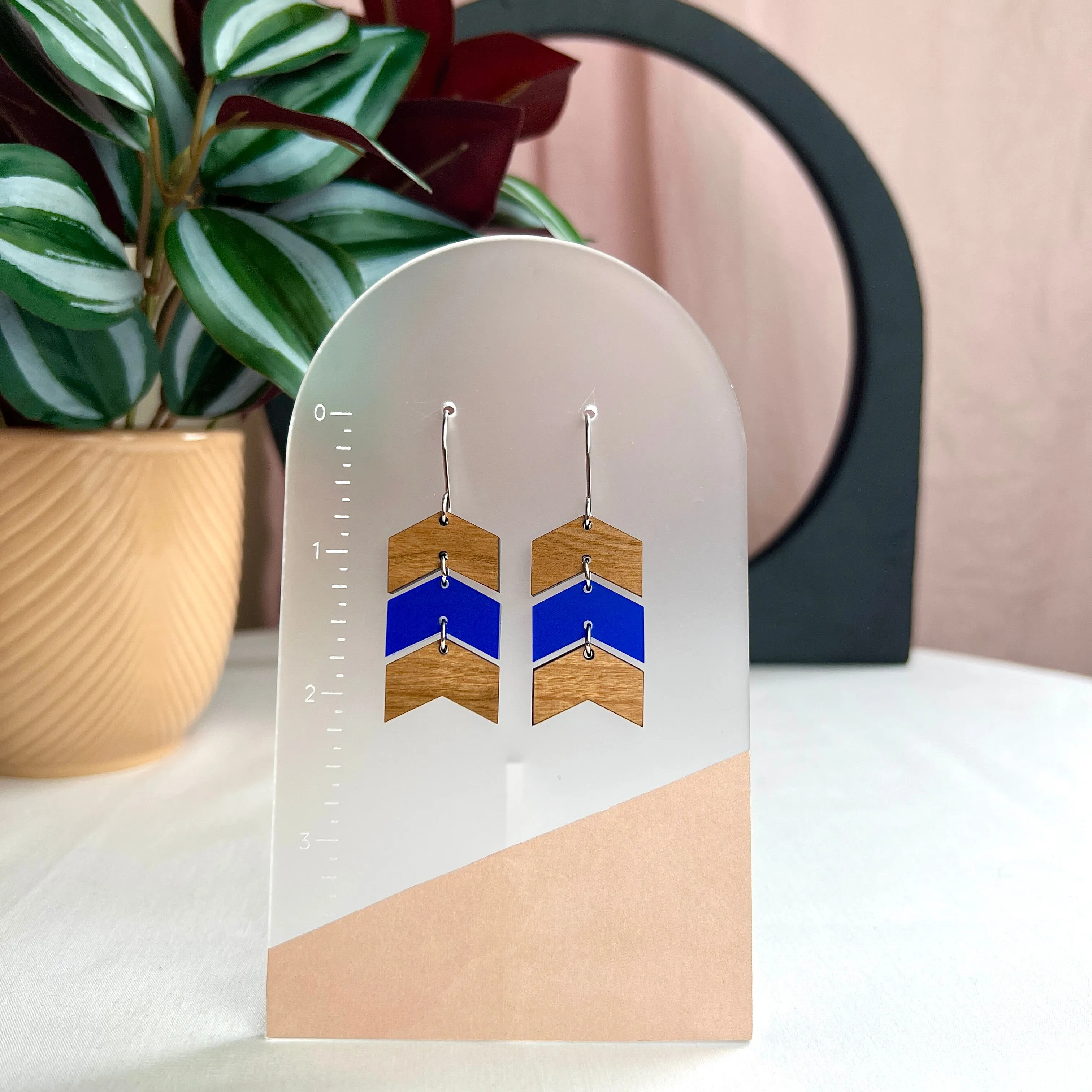Chevron Color Block Earrings - More Color Options