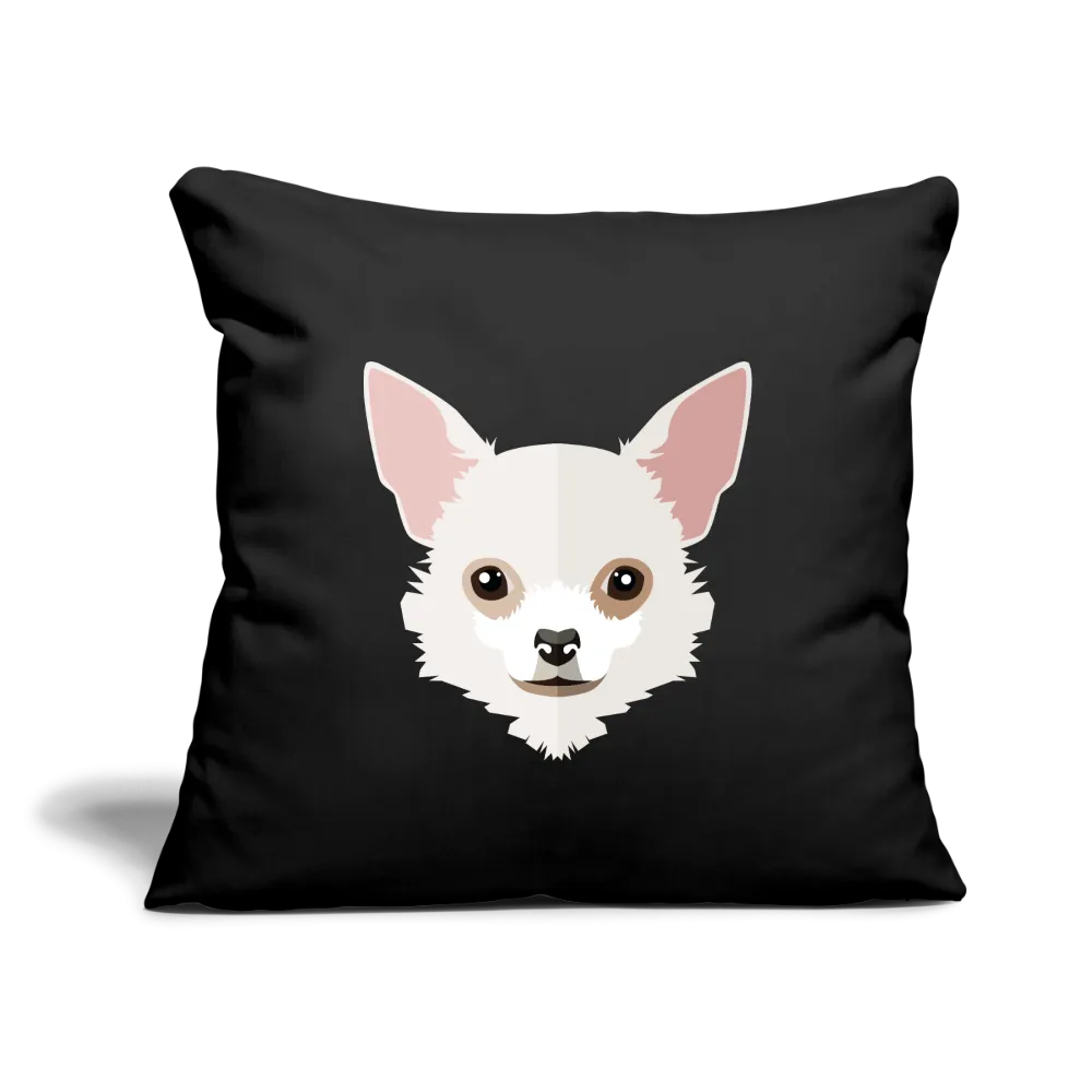 Chihuahua-Black Throw Pillow Cover 18” x 18”