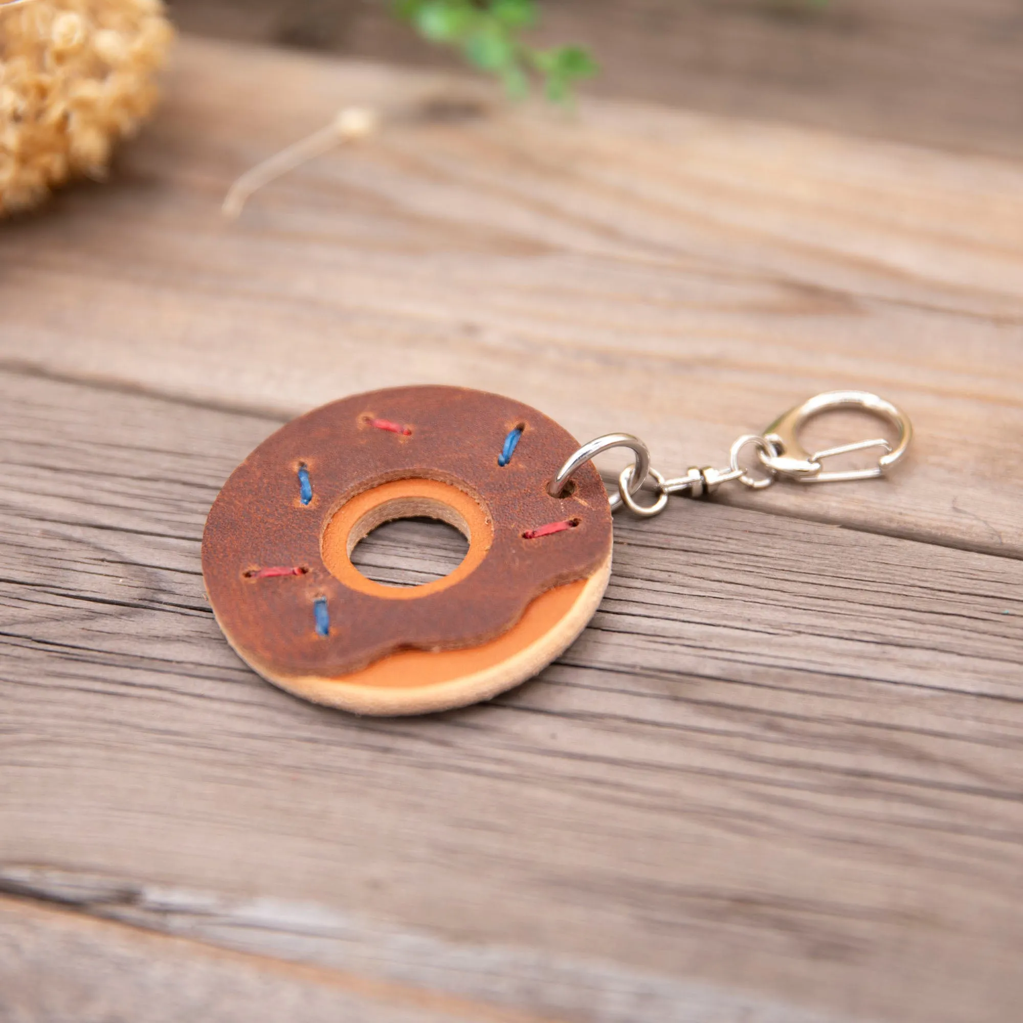 Chocolate Maple Donut Keychain