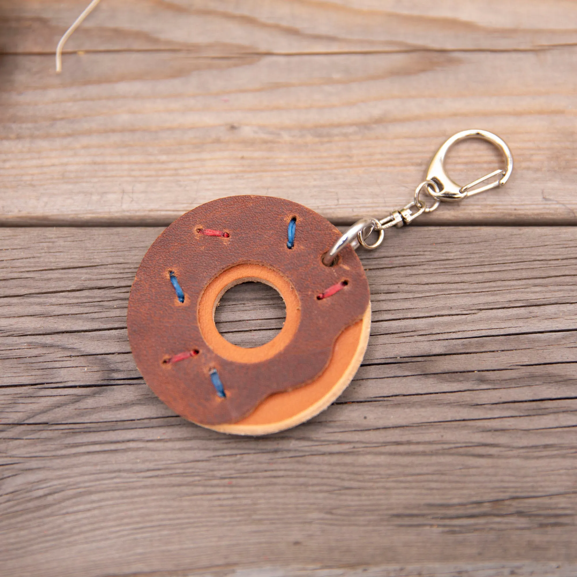 Chocolate Maple Donut Keychain