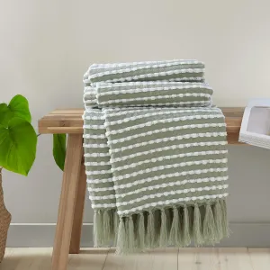 CL Stab Stitch Throw Sage
