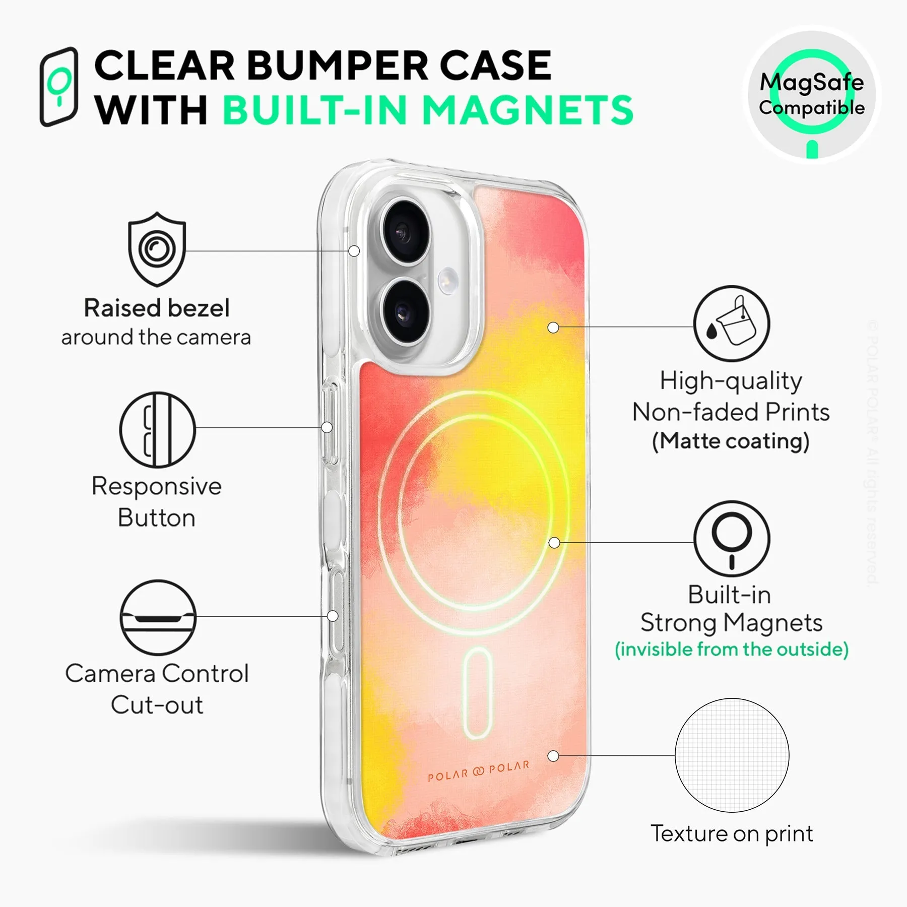 Clouds in Fall - iPhone 16 Plus Clear Bumper MagSafe Case