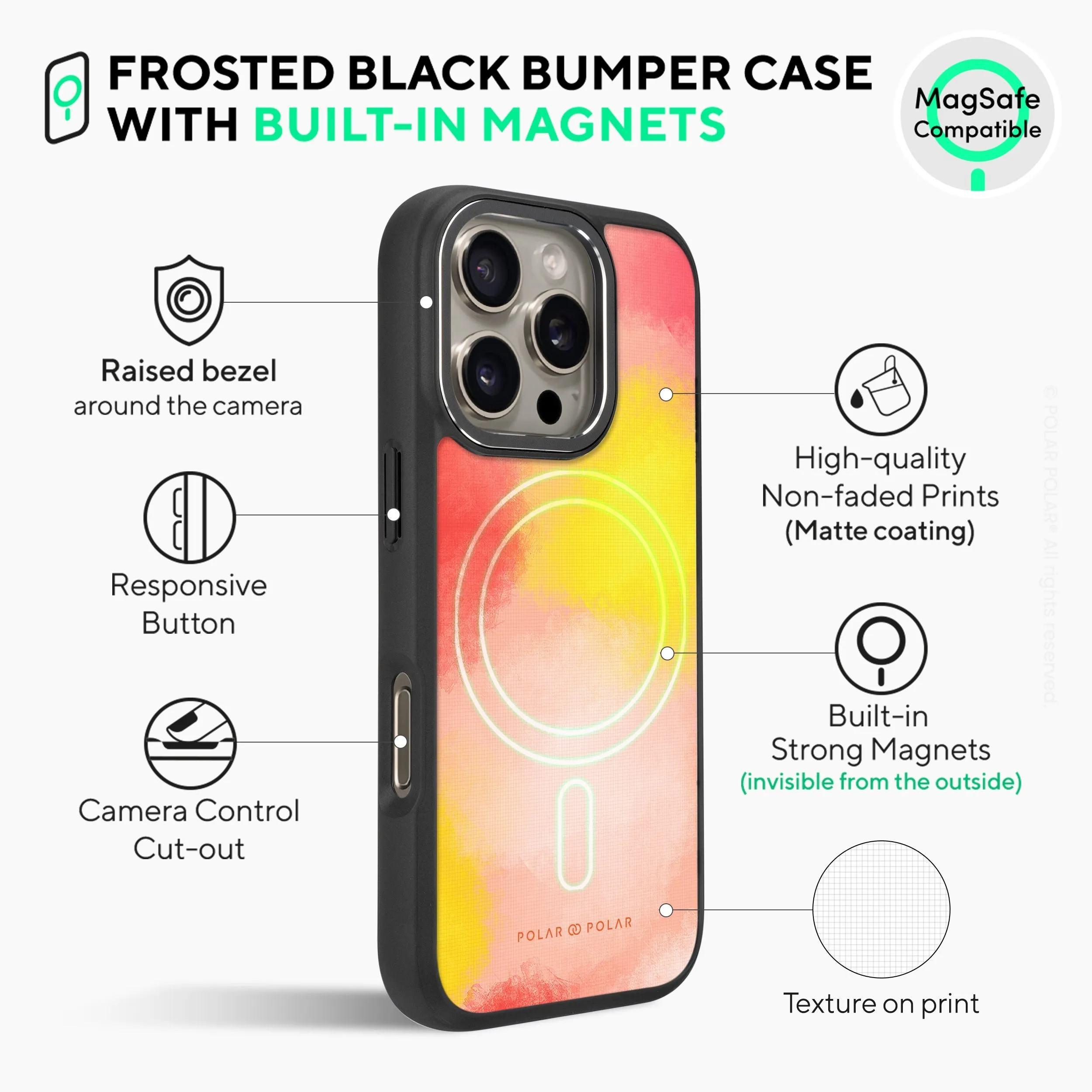 Clouds in Fall - iPhone 16 Pro Frosted Black Bumper MagSafe Case