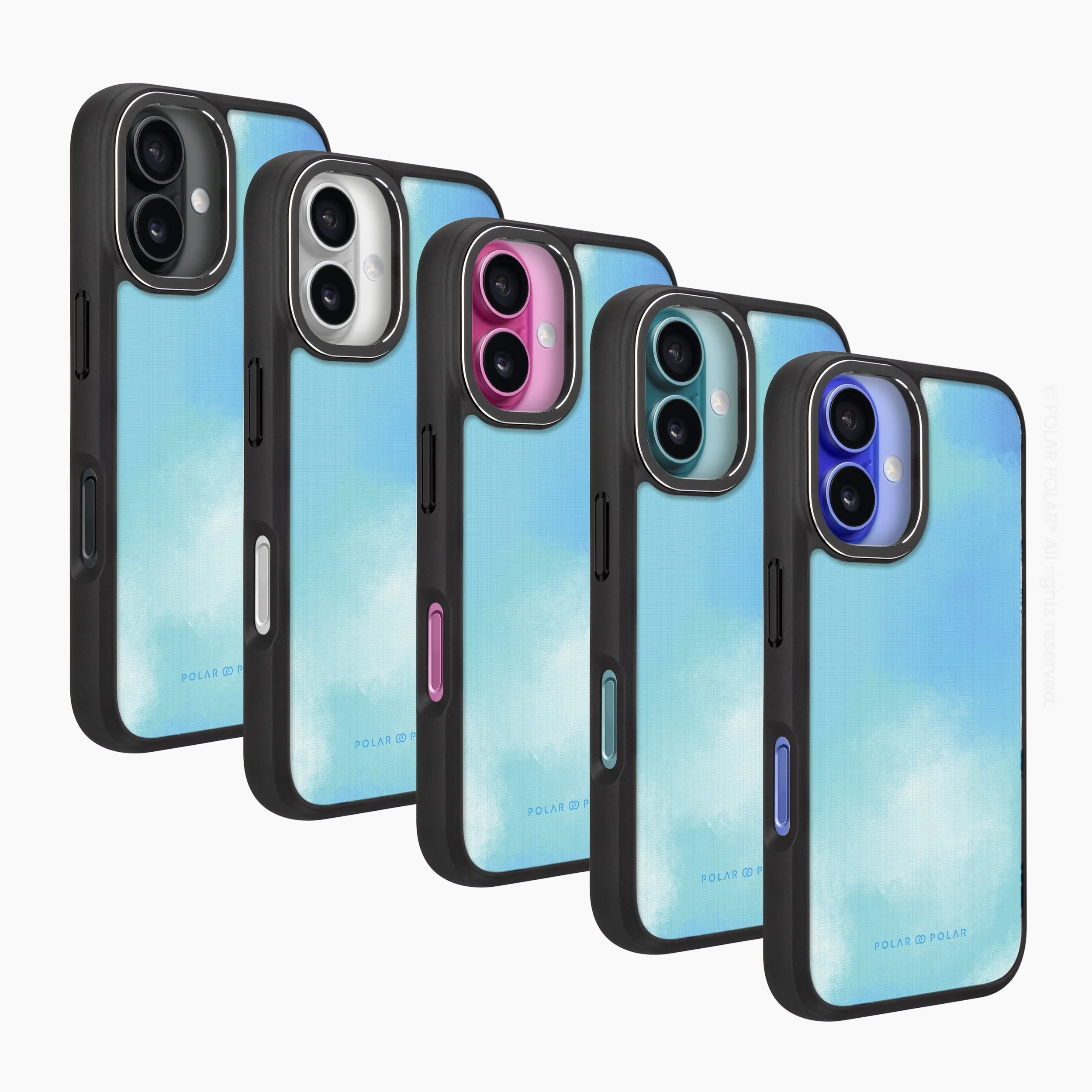 Clouds in Spring - iPhone 16 Plus Frosted Black Bumper MagSafe Case